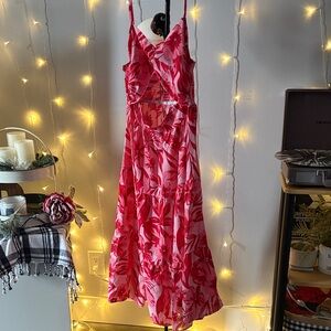 SHEIN Red Floral Maxi Dress